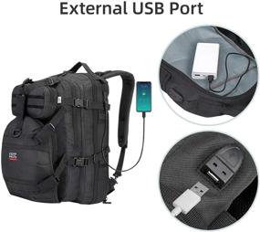 img 3 attached to 🏍️ kemimoto Motorcycle Backpack: 37L Helmet Bag with USB-charge Port and Waterproof Cover – Ultimate Storage and Portability for Motorcyclists!