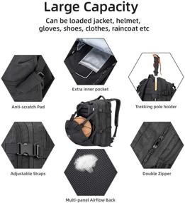 img 1 attached to 🏍️ kemimoto Motorcycle Backpack: 37L Helmet Bag with USB-charge Port and Waterproof Cover – Ultimate Storage and Portability for Motorcyclists!