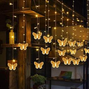 img 3 attached to 🦋 Enchanting Butterfly Curtain Fairy Lights: 120LED 24 Butterflies Twinkle String Lights with Remote, 8 Modes USB Powered Christmas Lights for Wedding, Bedroom, Party Decoration