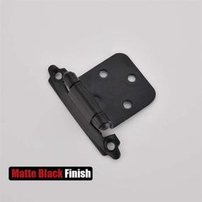 img 1 attached to 🚪 JQK 1/2 Inch Overlay Cabinet Door Hinges - Flush, Matte Black (20 Pack, CH200-BK-P20)