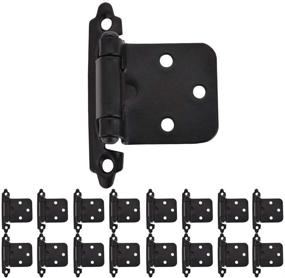 img 4 attached to 🚪 JQK 1/2 Inch Overlay Cabinet Door Hinges - Flush, Matte Black (20 Pack, CH200-BK-P20)