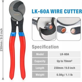 img 3 attached to 🔧 IWISS Battery Cable Lug Crimper: Heavy Duty Tool for 8-1/0 AWG Wire Lugs with Wire Shear Cutter