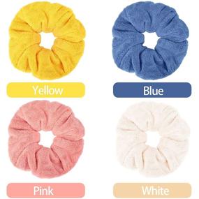 img 2 attached to 🧖 Large Microfiber Towel Hair Scrunchies: Soft & Thick Drying Scrunchies for Wet and Dry Hair - Classic Colors