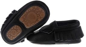 img 4 attached to 👶 Pidoli Baby Leather Shoes: Stylish Unisex Moccasins with Rubber Sole for Girls and Boys