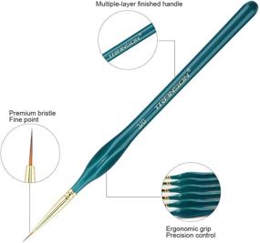 img 2 attached to 🖌️ 6шт Transon Набор тонких деталей кистей для моделей, миниатюр, ремесел и живописи