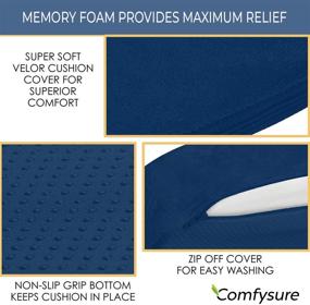 img 2 attached to 🚗 Прямоугольная подушка для автомобильного сиденья ComfySure - памятная полужесткая подушка из пены синего цвета для ортопедической поддержки и облегчения боли