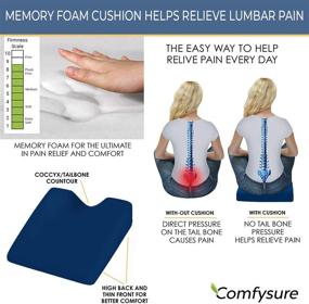 img 4 attached to 🚗 ComfySure Car Seat Wedge Pillow - Memory Foam Firm Cushion for Orthopedic Support and Pain Relief in Navy