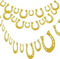 glittered horseshoe western themed decoration pre assembled logo