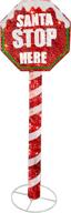 national tree 60 inch sisal red stop sign pole: brightening up with 100 white led mini lights (df-080018u) logo