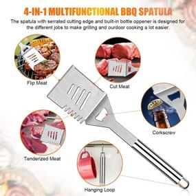 img 1 attached to 🔥 DanByte Grilling Accessories BBQ Tools Set: Complete 31PCS Stainless Steel Grilling Kit for Men with Storage, Thermometer - Perfect for Camping, Backyard, Barbecue