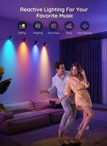 img 3 attached to Govee RGBIC Smart Wall Sconces with Music Sync, Alexa Compatible WiFi Wall Lights, Multicolor LED Light for Party and Decor, 30+ Dynamic Scene Indoor Wall Sconces for Living Room, Bedroom