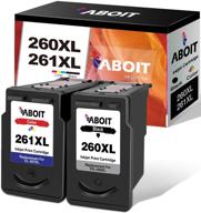 🖨️ high-quality aboit remanufactured ink cartridge replacement for canon 260xl 261xl - 2 pack | compatible with canon ts5320 ts6420 tr7020 all in one wireless printer tray logo