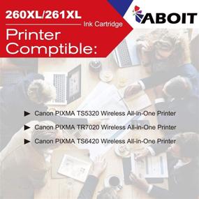 img 3 attached to 🖨️ High-Quality ABOIT Remanufactured Ink Cartridge Replacement for Canon 260XL 261XL - 2 Pack | Compatible with Canon TS5320 TS6420 TR7020 All in One Wireless Printer Tray