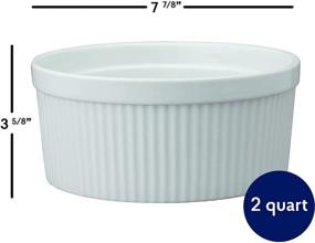 img 1 attached to 🍮 HIC Harold Import Co. 2-Quart Fine White Porcelain Kitchen Souffle - Perfect for 64-Ounce Delights!