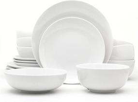 img 4 attached to Euro Ceramica WHT 868160 Essential Dinnerware Collection