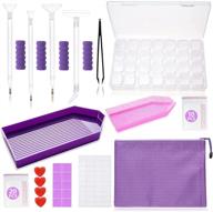 💜 ornales diamond painting tools - diamond dots accessories kit-diamond embroidery box with slots - cute purple design for adults, girls, and women (purple) logo