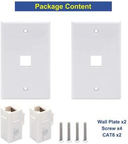 img 3 attached to 🔌 VCE 2-Pack Cat6 Ethernet Wall Plate with RJ45 Keystone Couplers - UL Listed, White