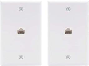 img 4 attached to 🔌 VCE 2-Pack Cat6 Ethernet Wall Plate with RJ45 Keystone Couplers - UL Listed, White