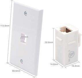 img 1 attached to 🔌 VCE 2-Pack Cat6 Ethernet Wall Plate with RJ45 Keystone Couplers - UL Listed, White