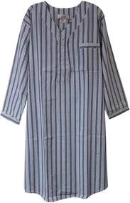 img 1 attached to Checkered Long Sleeve Nightshirt 👕 for Men's Sleep & Lounge Attire
