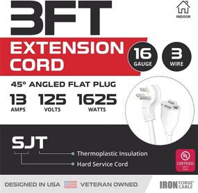 img 3 attached to 🔌 Enhanced Extension Cord with Convenient Angled Flat Plug