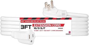 img 4 attached to 🔌 Enhanced Extension Cord with Convenient Angled Flat Plug