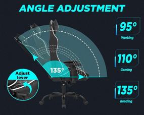 img 3 attached to 🎮 White PC Gaming Chair with Lumbar Support, Ergonomic Design, Adjustable Armrest, and Swivel Functionality - Ideal for Home Office, E-Sports, and Computer Gaming