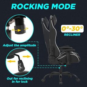 img 1 attached to 🎮 White PC Gaming Chair with Lumbar Support, Ergonomic Design, Adjustable Armrest, and Swivel Functionality - Ideal for Home Office, E-Sports, and Computer Gaming