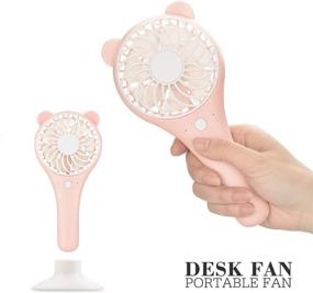 img 1 attached to 🌬️ TONYHONEY Mini Handheld Fan Portable with 1200mAh Rechargeable Battery - Electric Fan for Home Office, Travel, and Outdoor - 2 Modes, Pink