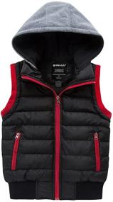 img 4 attached to 👦 Boys' Clothing: Wantdo Hooded Puffer Fleece Sleeveless Jacket