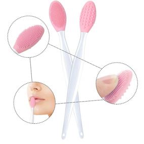 img 2 attached to 💄 Enhance Your Lip Appeal with 4-Piece Silicone Exfoliating Lip Brush Set (Rose Red, Yellow, Mint Green, Pink)