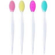 💄 enhance your lip appeal with 4-piece silicone exfoliating lip brush set (rose red, yellow, mint green, pink) logo