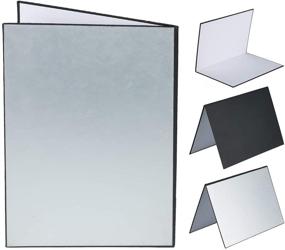 img 4 attached to TARION Photography Cardboard Folding Reflector Paper Board With Black Silver White Colors Background Photography Backdrops A4 (8