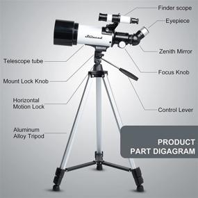 img 1 attached to Portable Telescope for Kids & Adults - Fully Multi-Coated Optics, 70mm Aperture, 🔭 500mm AZ Mount, Astronomical Refracting Telescopes with Tripod, Phone Adapter, Remote Control, and Carrying Bag