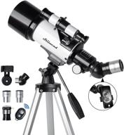 portable telescope for kids & adults - fully multi-coated optics, 70mm aperture, 🔭 500mm az mount, astronomical refracting telescopes with tripod, phone adapter, remote control, and carrying bag logo