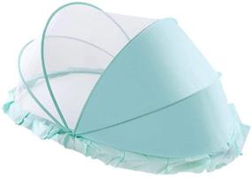 img 1 attached to 🦟 Portable Folding Crib with Mosquito Net - Lightweight Baby Bed, Foldable Cots for Newborns, Anti-Bug Bottomless Crib Sun Shelter