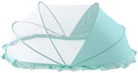 img 4 attached to 🦟 Portable Folding Crib with Mosquito Net - Lightweight Baby Bed, Foldable Cots for Newborns, Anti-Bug Bottomless Crib Sun Shelter