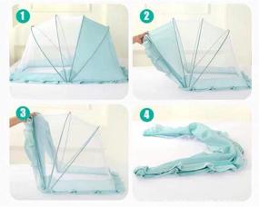 img 2 attached to 🦟 Portable Folding Crib with Mosquito Net - Lightweight Baby Bed, Foldable Cots for Newborns, Anti-Bug Bottomless Crib Sun Shelter