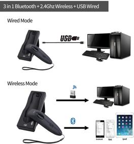 img 2 attached to 📱 Wireless Bluetooth Barcode Scanner: Handheld Portable Bar-Code Reader, Keyboard-Enabled Entry, Screen Compatible