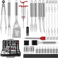 🔥 duerer 32-piece stainless steel bbq grill accessories set for outdoor camping backyard with carrying bag - grill tool set gifts for men logo