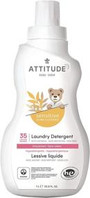 img 4 attached to ATTITUDE Hypoallergenic Baby Laundry Detergent – Sensitive Skin, Dye-Free, Unscented, HE Compatible – 33.8 fl oz, Fragrance-Free, 35 Loads