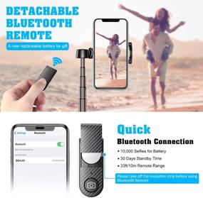 img 3 attached to Vproof Bluetooth Selfie Stick Tripod, Extendable 3-in-1 Aluminum Phone Tripod Selfie Stick with Wireless Remote for iPhone 13, 12, 11 Pro Max – Enhanced SEO