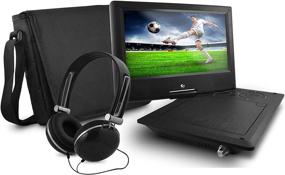 img 4 attached to 📀 Ematic Portable DVD Player: 9-inch LCD Screen, Swivel Design, Travel Bag, Headphones & TV Tuner - Black