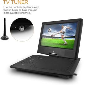 img 2 attached to 📀 Ematic Portable DVD Player: 9-inch LCD Screen, Swivel Design, Travel Bag, Headphones & TV Tuner - Black