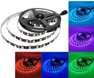 🌈 yunbo led strip light rgb color changing, 16.4ft/5m 300 units smd 5050 cuttable led tape light on black pcb board 12v non-waterproof for indoor home, kitchen cabinet, bar decoration lighting логотип