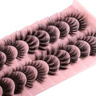 👁️ fluffy dramatic & natural thick volume faux mink lashes – 10 pairs, 5 styles – 3d strip eye lashes wispy fake lashes pack logo