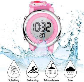 img 1 attached to 🦄 Cute 3D Cartoon Waterproof Unicorn Kids Watch with Silicone Wristband - Digital Toddler Wrist Watch | 7 Color Lights, Alarm & Stopwatch | Perfect Christmas Gift for Girls 3-10 Years