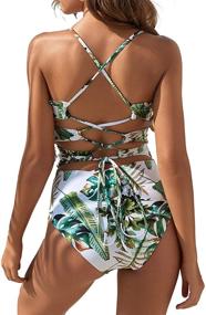 img 3 attached to MILLUM Swimsuit Ruffled Monokini Bathing