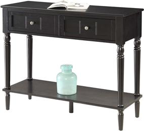 img 2 attached to 🖤 Black French Country Two Drawer Hall Table by Convenience Concepts