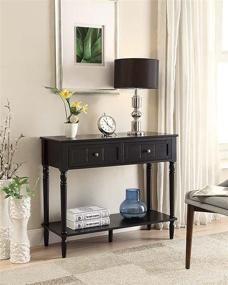 img 1 attached to 🖤 Black French Country Two Drawer Hall Table by Convenience Concepts